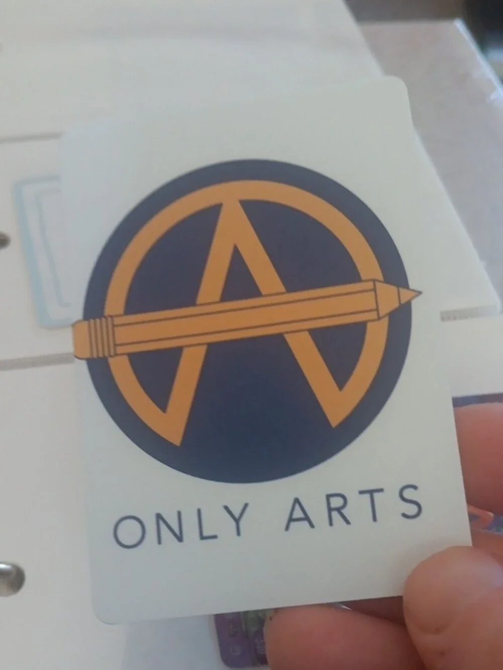 Only Hearts White Card with Navy and Gold Logo